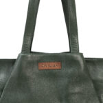 Luxury Leather Tote Bag For Women - Forest Green - Civilian Crafts