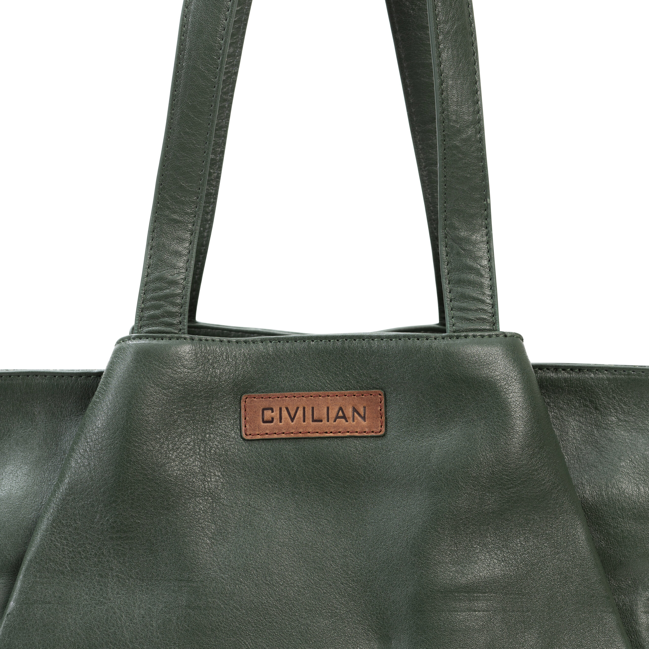 Luxury Leather Tote Bag For Women - Forest Green - Civilian Crafts