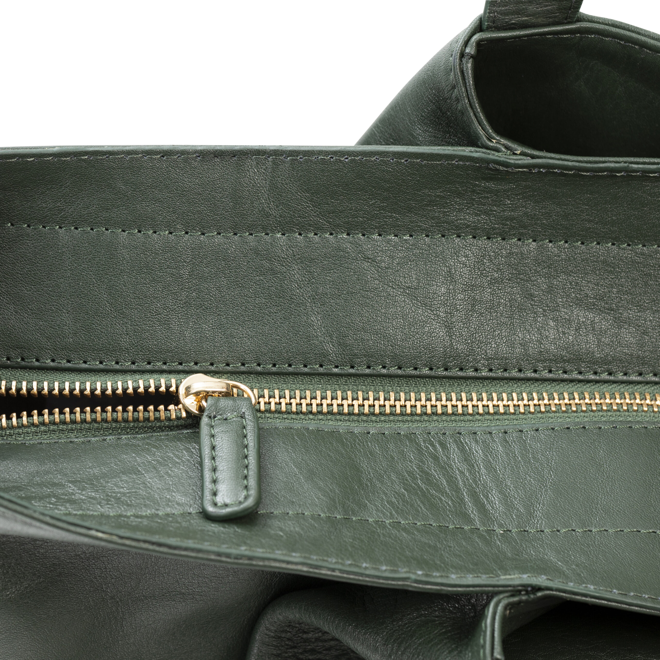 Luxury Leather Tote Bag For Women - Forest Green - Civilian Crafts