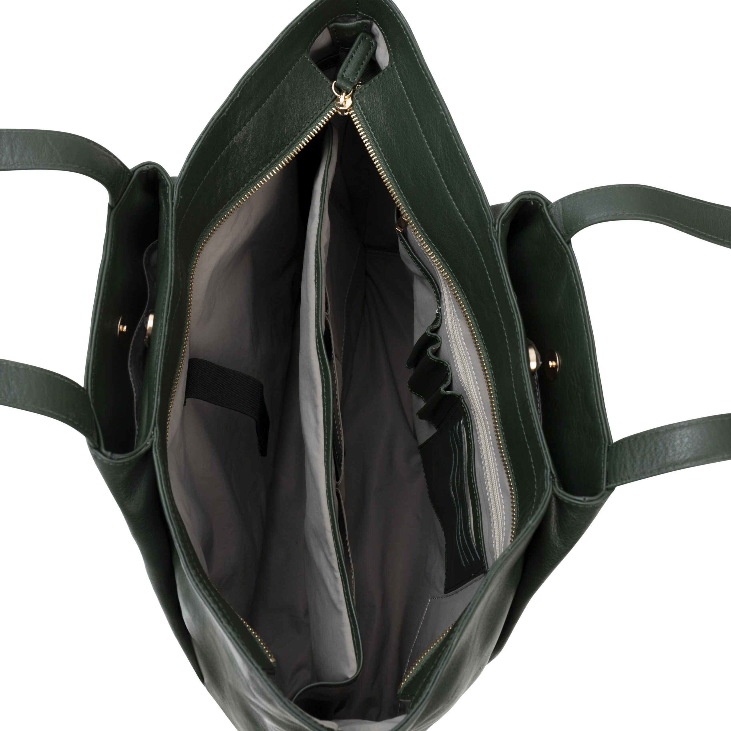 Luxury Leather Tote Bag For Women - Forest Green - Civilian Crafts